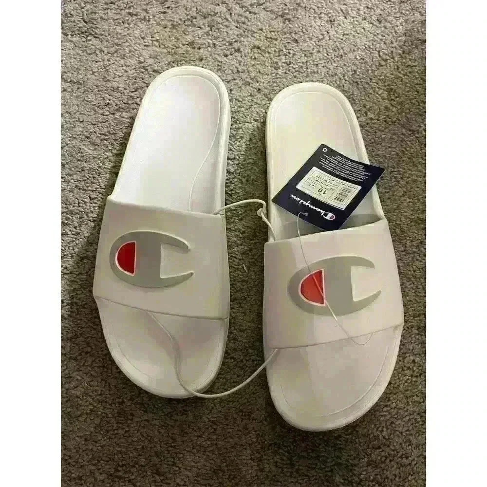 Champion The Takeover Women's Slide Sandals White Size 10 Casual Summer Footwear